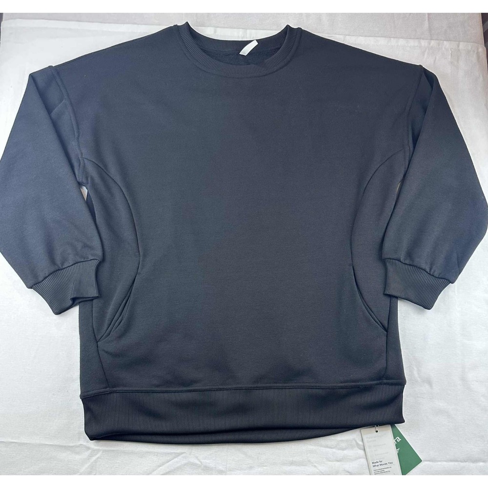 Super Soft Fleece-Lined Cross Back Halara Sweatshirt –Women's Small, Black, NWT‎